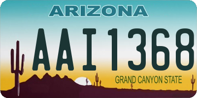 AZ license plate AAI1368