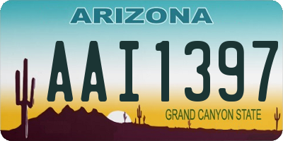 AZ license plate AAI1397