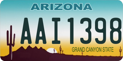AZ license plate AAI1398