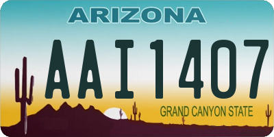 AZ license plate AAI1407