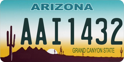 AZ license plate AAI1432