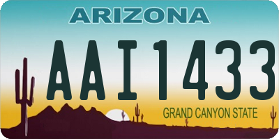 AZ license plate AAI1433