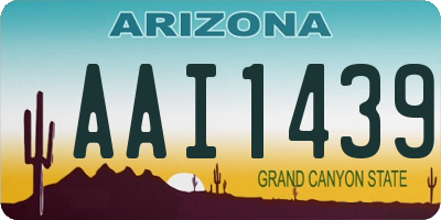 AZ license plate AAI1439