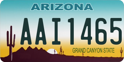 AZ license plate AAI1465