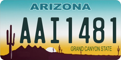 AZ license plate AAI1481