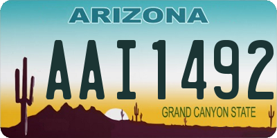 AZ license plate AAI1492