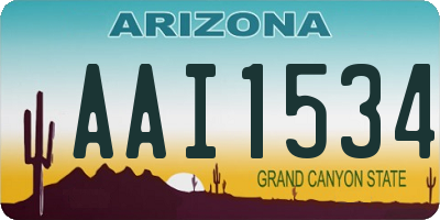 AZ license plate AAI1534