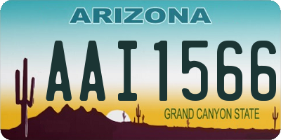 AZ license plate AAI1566