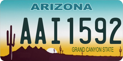 AZ license plate AAI1592