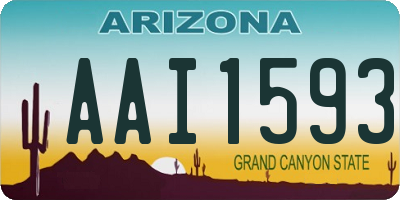 AZ license plate AAI1593