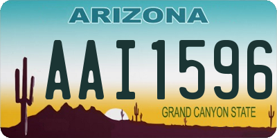 AZ license plate AAI1596
