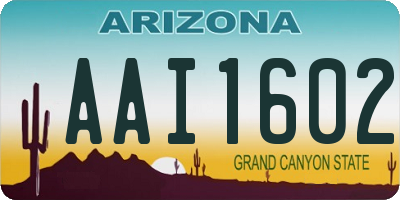AZ license plate AAI1602