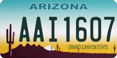 AZ license plate AAI1607