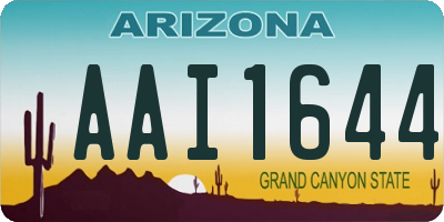 AZ license plate AAI1644
