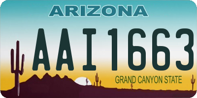 AZ license plate AAI1663