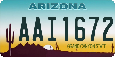 AZ license plate AAI1672