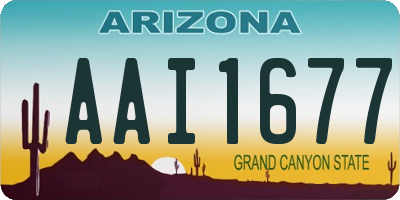 AZ license plate AAI1677