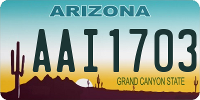 AZ license plate AAI1703