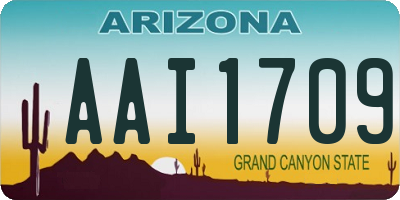 AZ license plate AAI1709