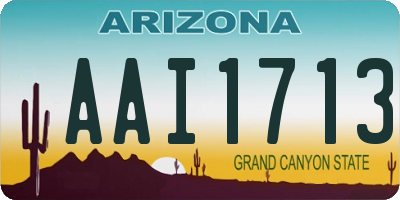 AZ license plate AAI1713
