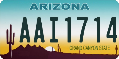 AZ license plate AAI1714