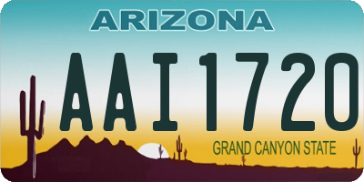 AZ license plate AAI1720