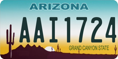 AZ license plate AAI1724