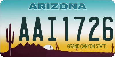 AZ license plate AAI1726