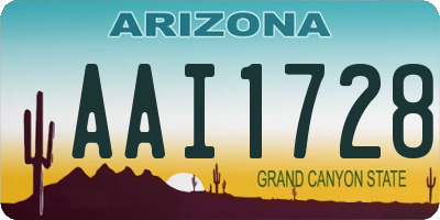 AZ license plate AAI1728