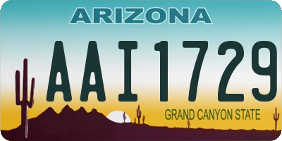 AZ license plate AAI1729
