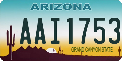AZ license plate AAI1753