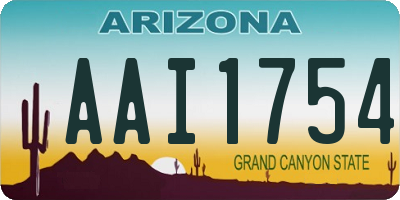 AZ license plate AAI1754