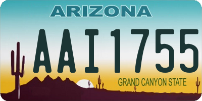 AZ license plate AAI1755