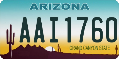 AZ license plate AAI1760