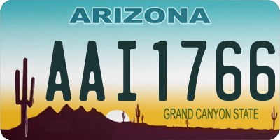 AZ license plate AAI1766