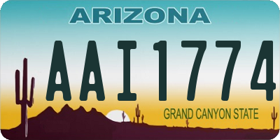 AZ license plate AAI1774