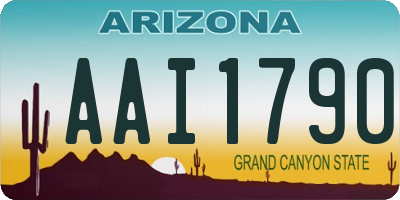 AZ license plate AAI1790