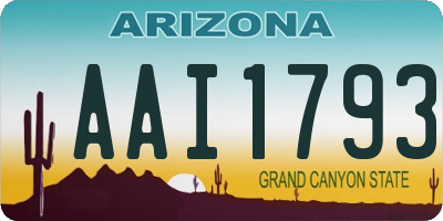 AZ license plate AAI1793