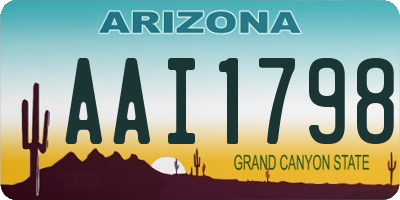 AZ license plate AAI1798
