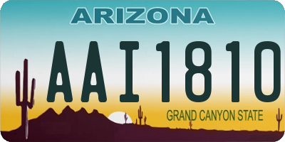 AZ license plate AAI1810
