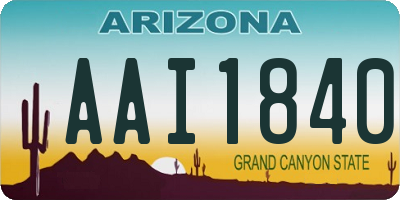 AZ license plate AAI1840