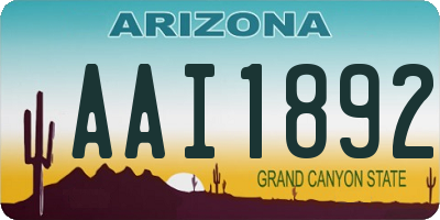 AZ license plate AAI1892