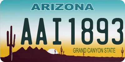 AZ license plate AAI1893