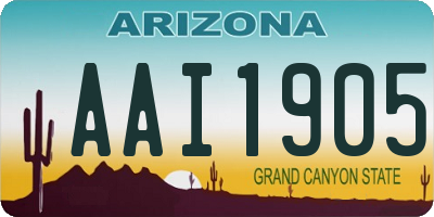 AZ license plate AAI1905