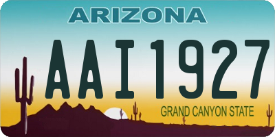 AZ license plate AAI1927