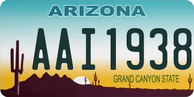 AZ license plate AAI1938