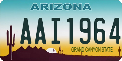 AZ license plate AAI1964
