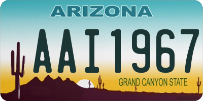 AZ license plate AAI1967