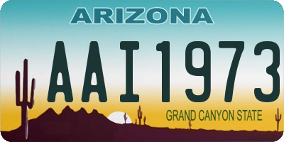 AZ license plate AAI1973
