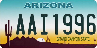 AZ license plate AAI1996
